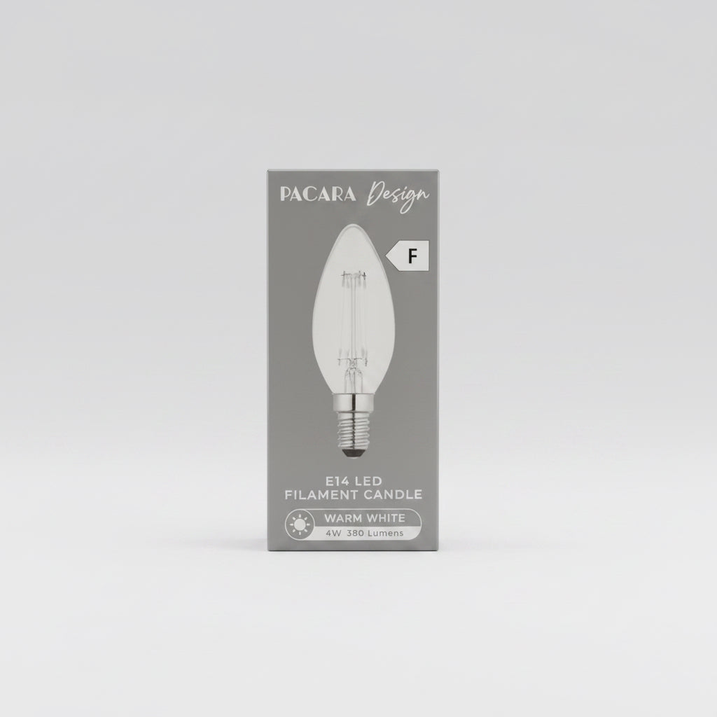 E14 LED Filament Candle 380 Lumens 4W Warm White