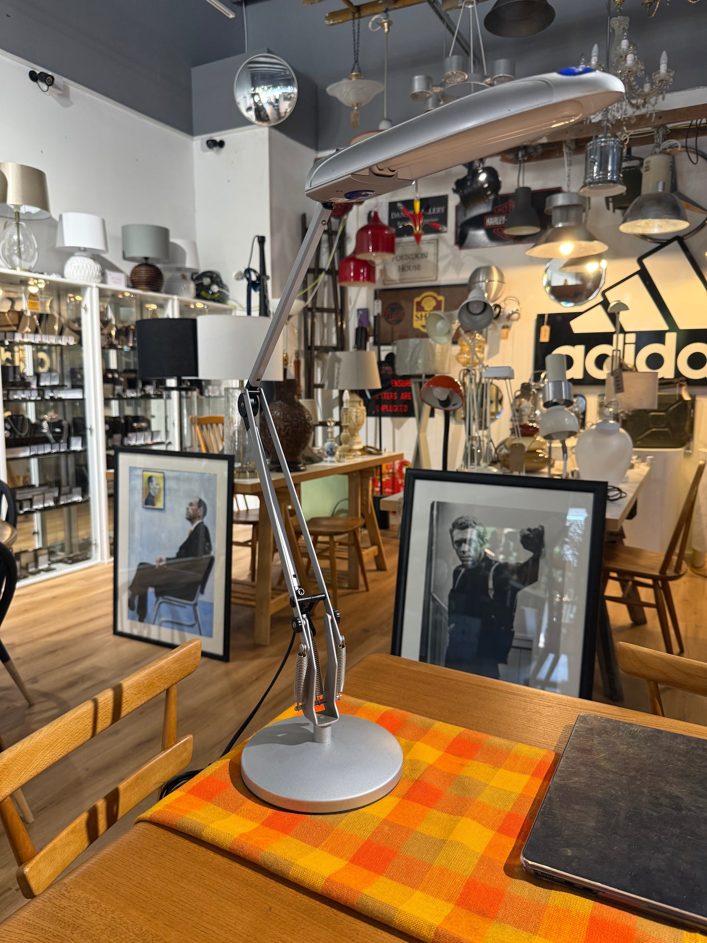 Silver Articulated Lamp