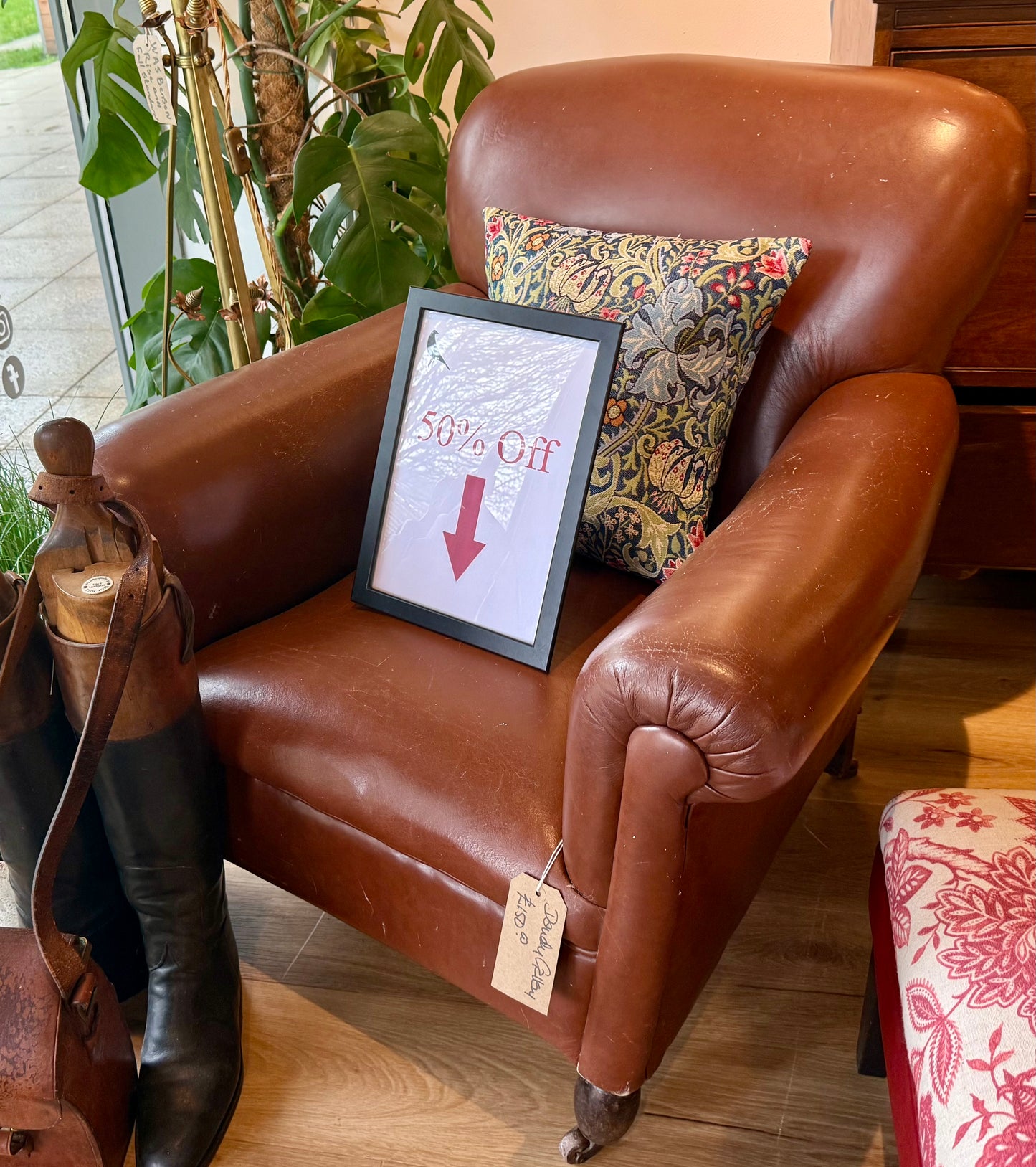 Vintage brown leather armchair