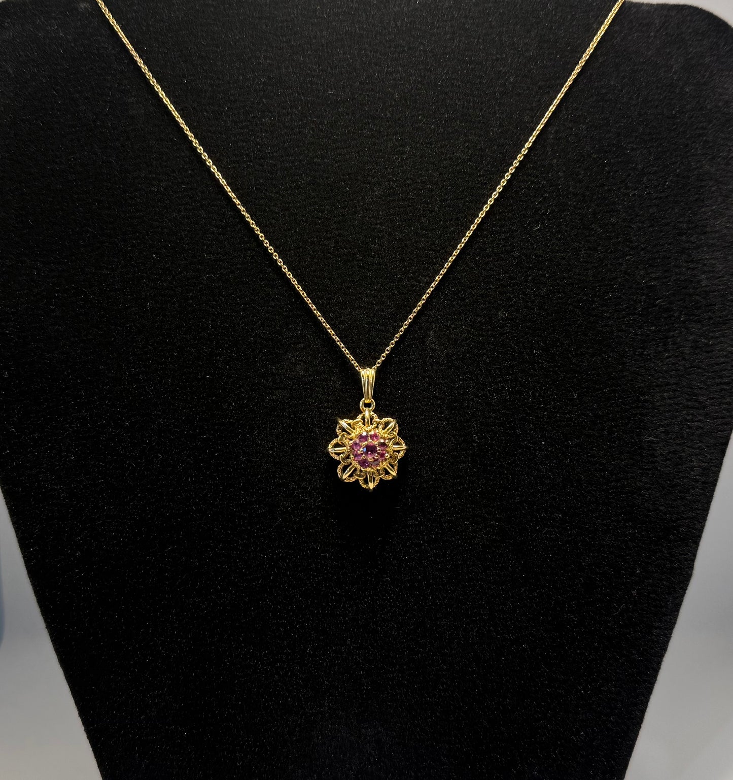14ct Gold & Ruby Necklace