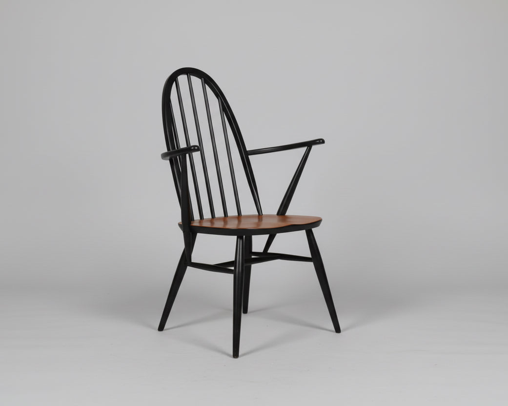 Ercol 365A Black Windsor quaker armchair