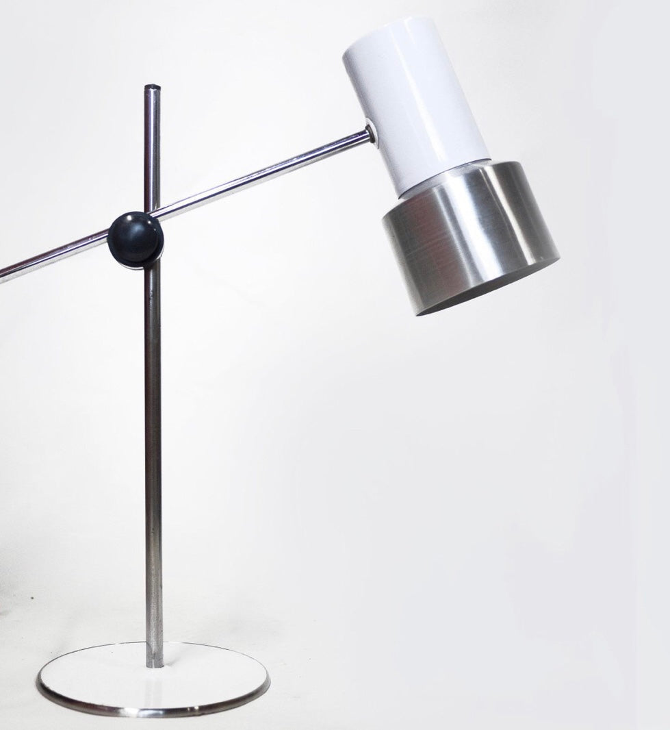 Vintage Italian White Aluminium Desk Lamp from Prova, 1960s