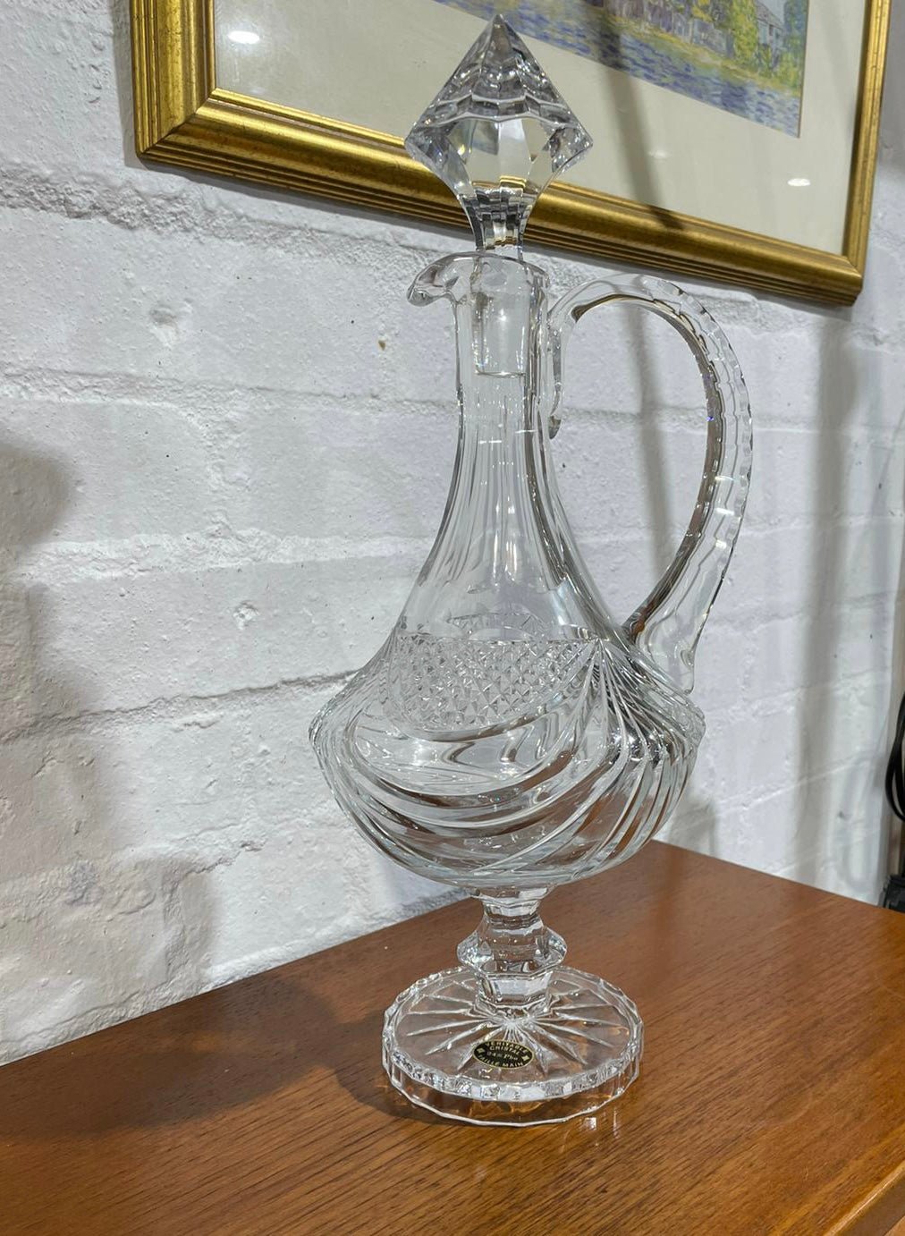 Superb Quality Bohemian Lead Crystal Claret Decanter