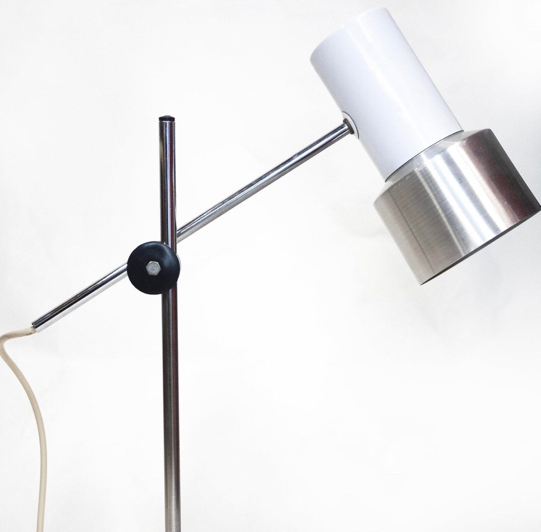 Vintage Italian White Aluminium Desk Lamp from Prova, 1960s
