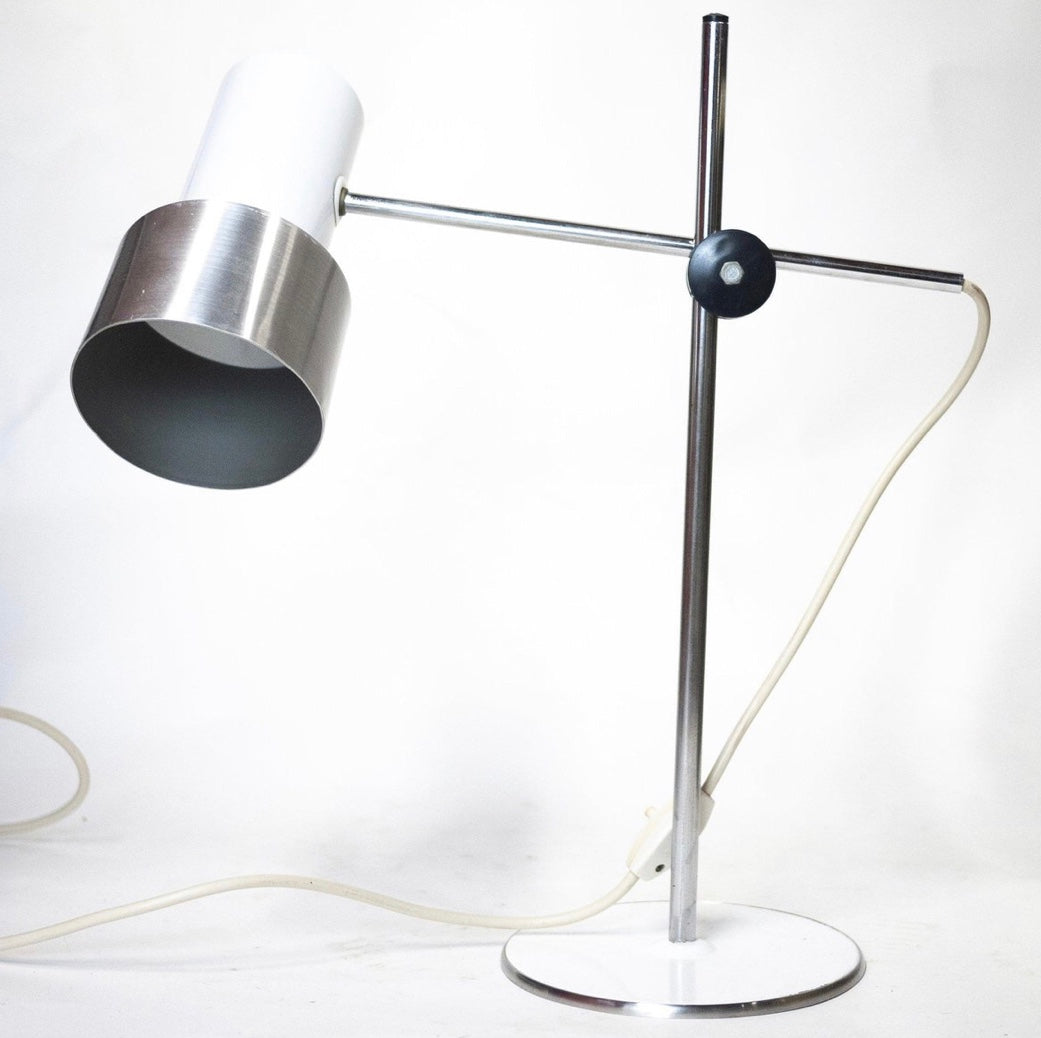 Vintage Italian White Aluminium Desk Lamp from Prova, 1960s