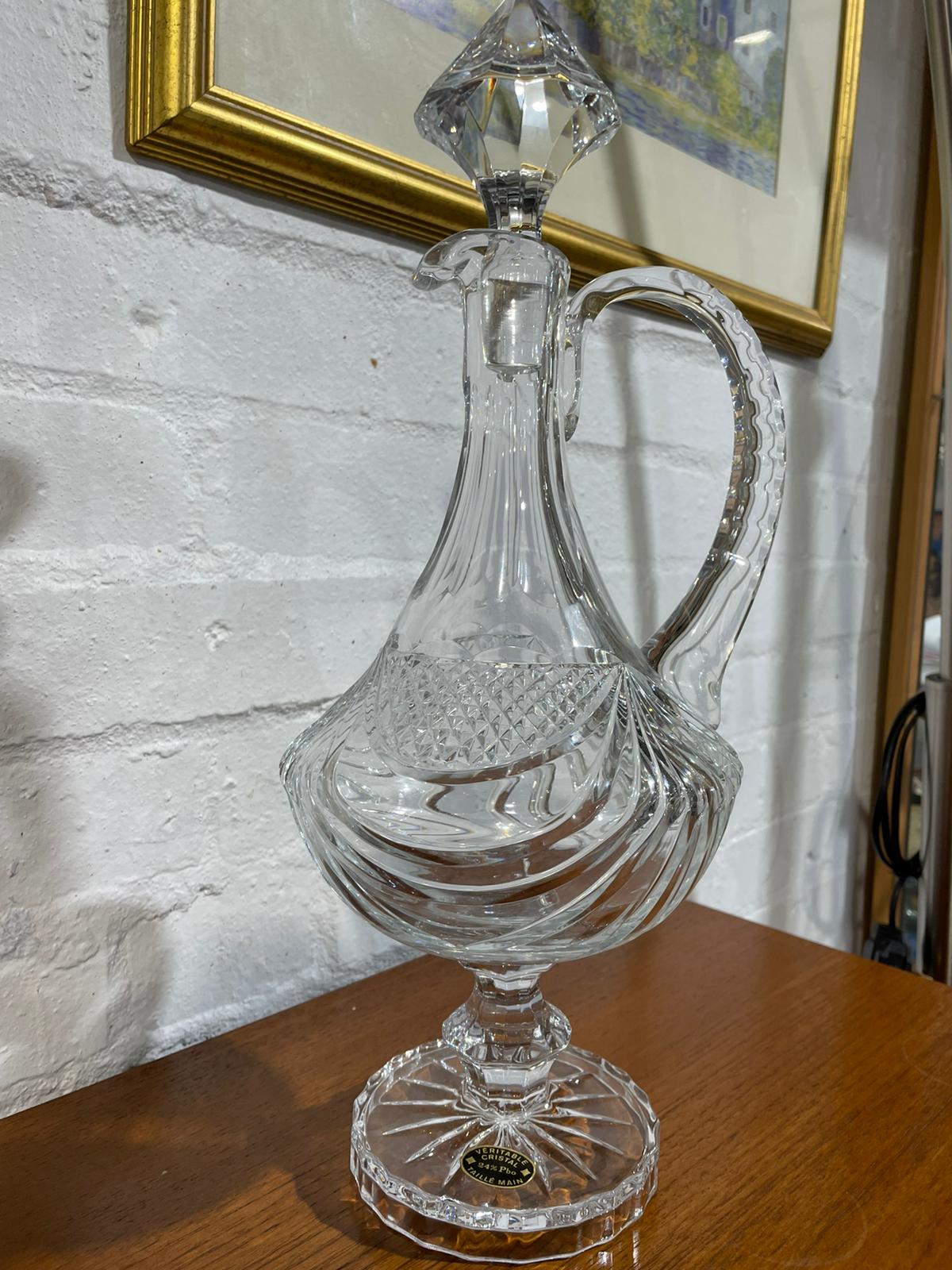 Superb Quality Bohemian Lead Crystal Claret Decanter