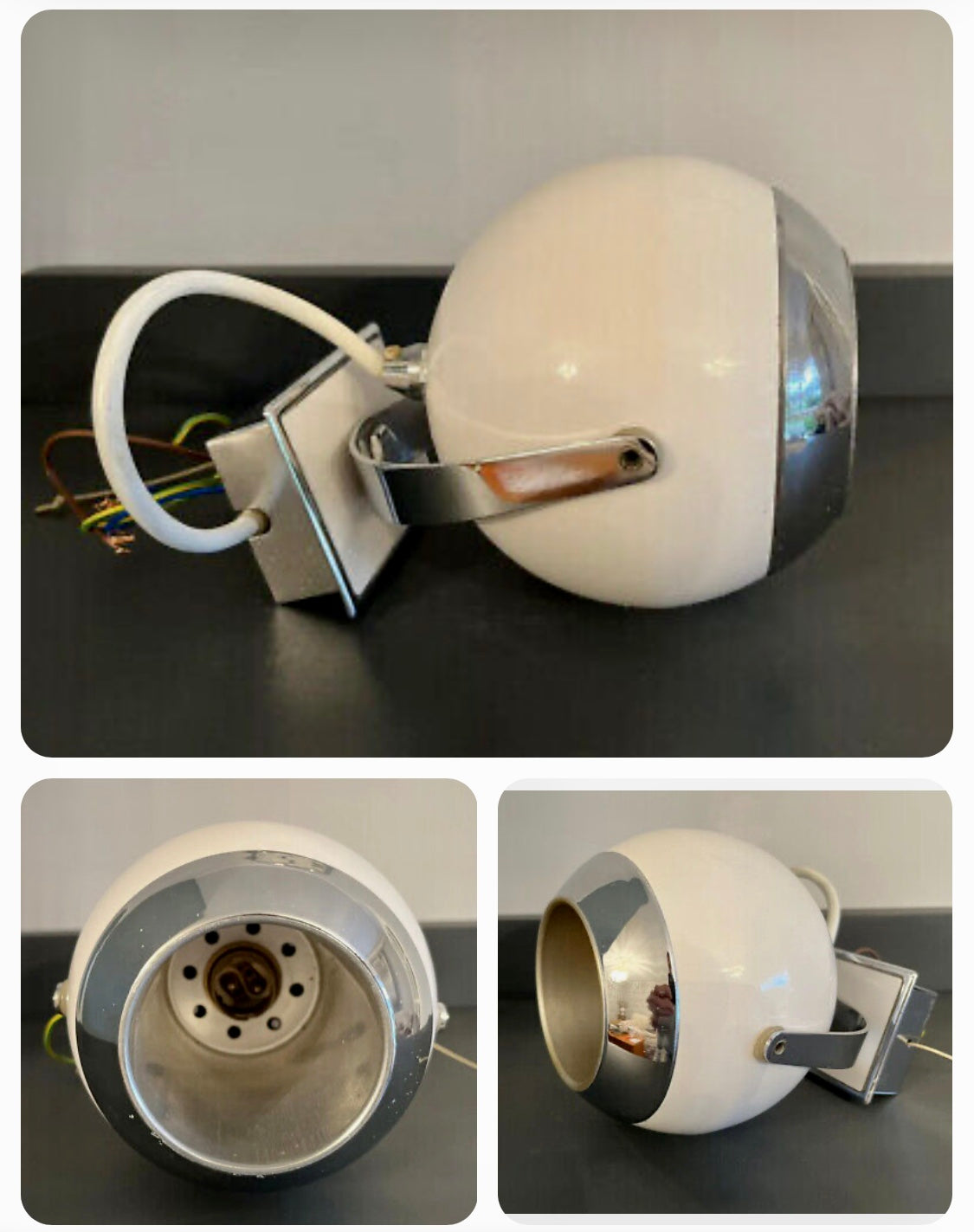 Reggiani Eyeball Wall-light 1970's ITALIAN