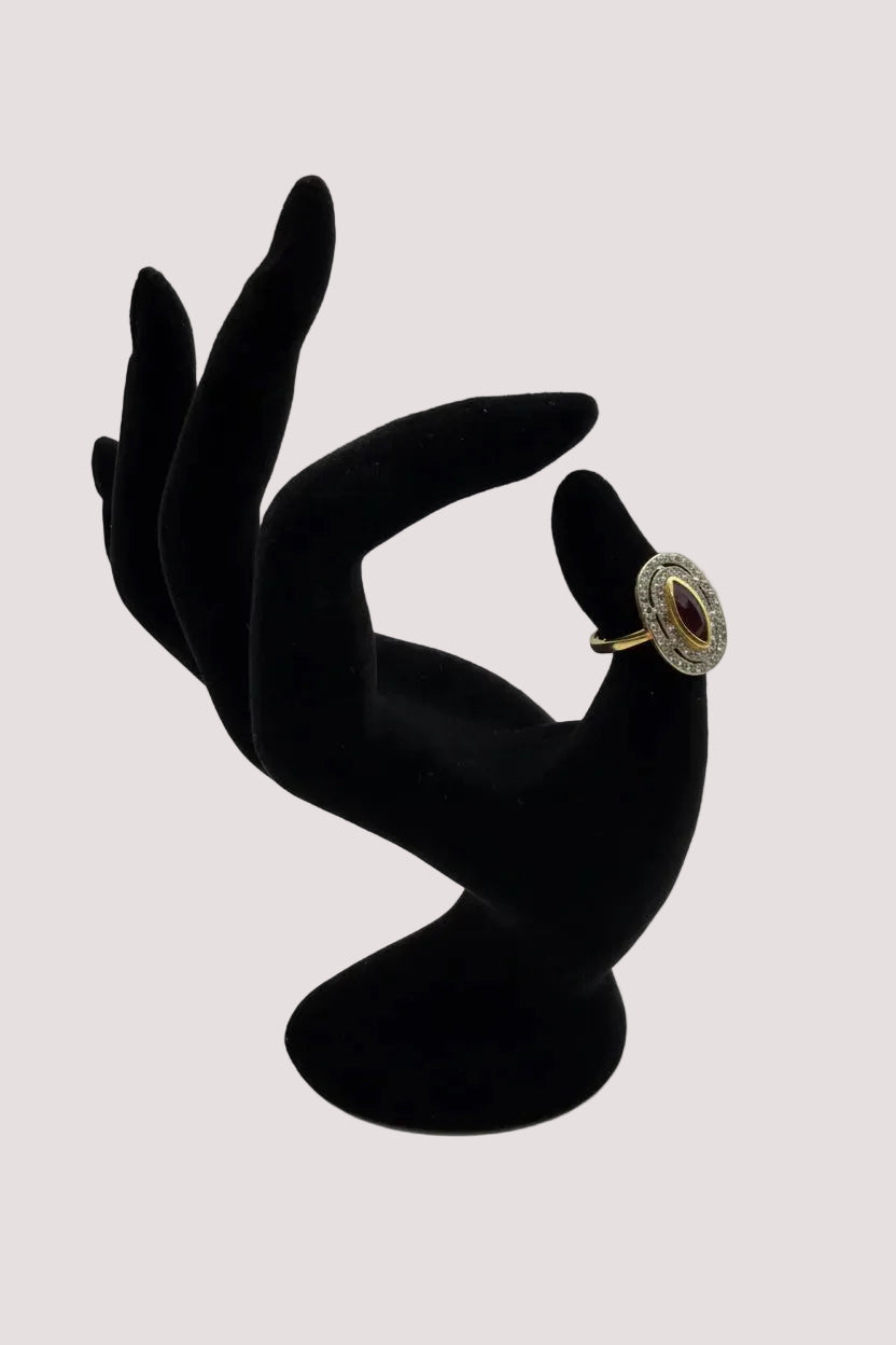 Ring - 18ct Gold and Marquise style Ruby ring
