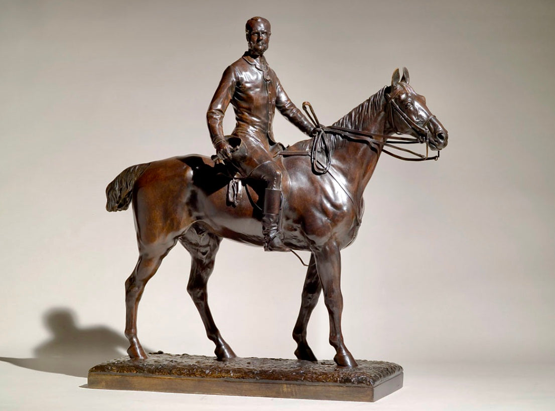 Sir Joseph Edgar Boem 1st Baronet, RA.Bronze of Captain Anstruther Thomson on His Horse Rainbow, 1867