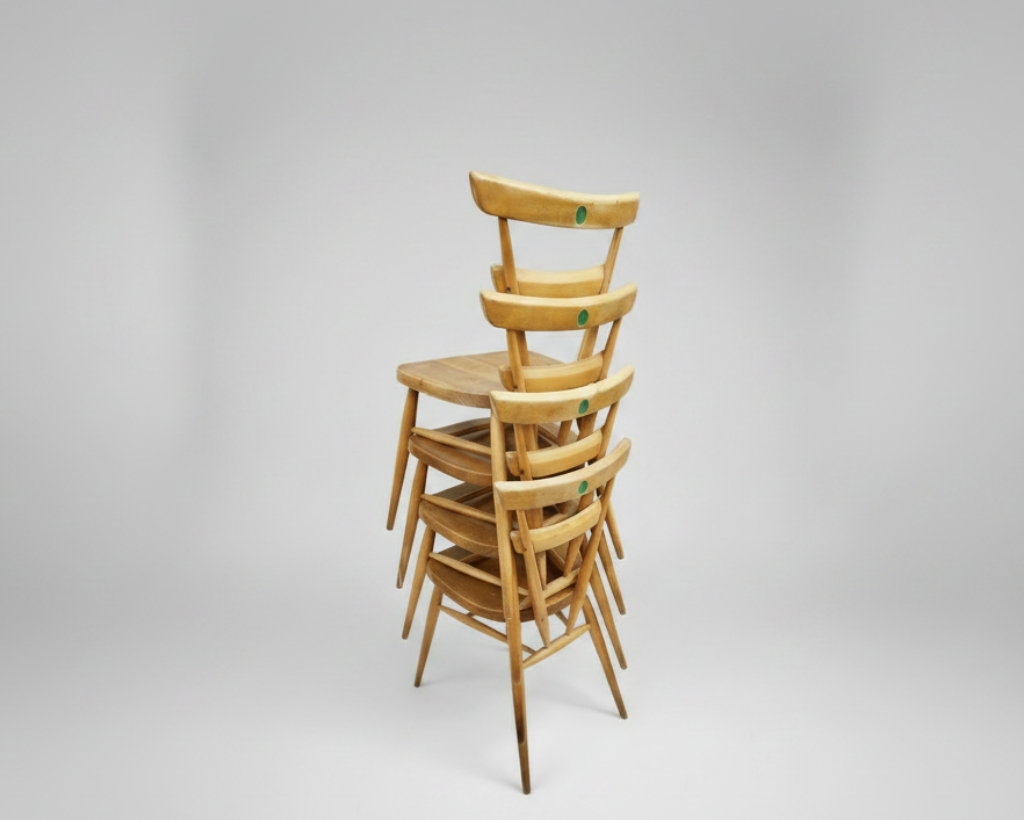 Ercol Vintage Children's Chair green Dot