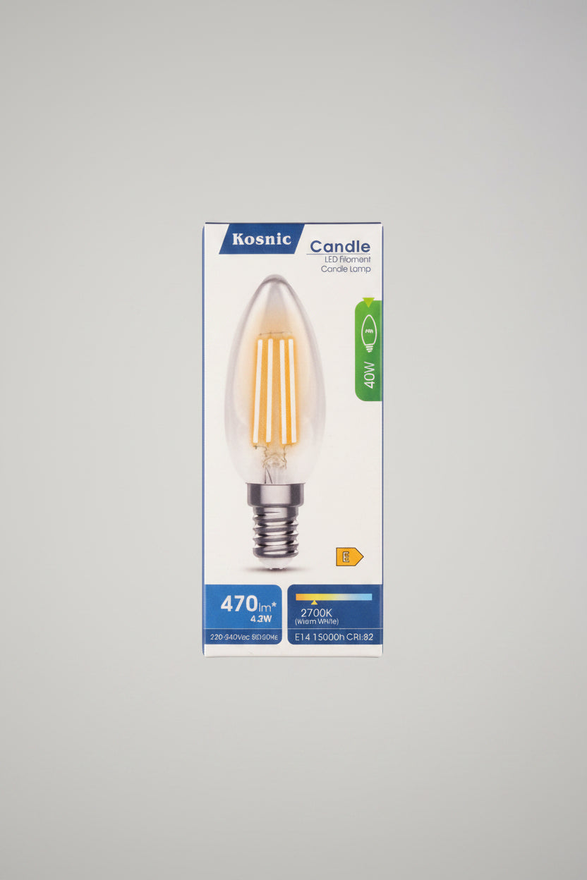 Candle LED Filament 470 Lumens 4.2W Warm White