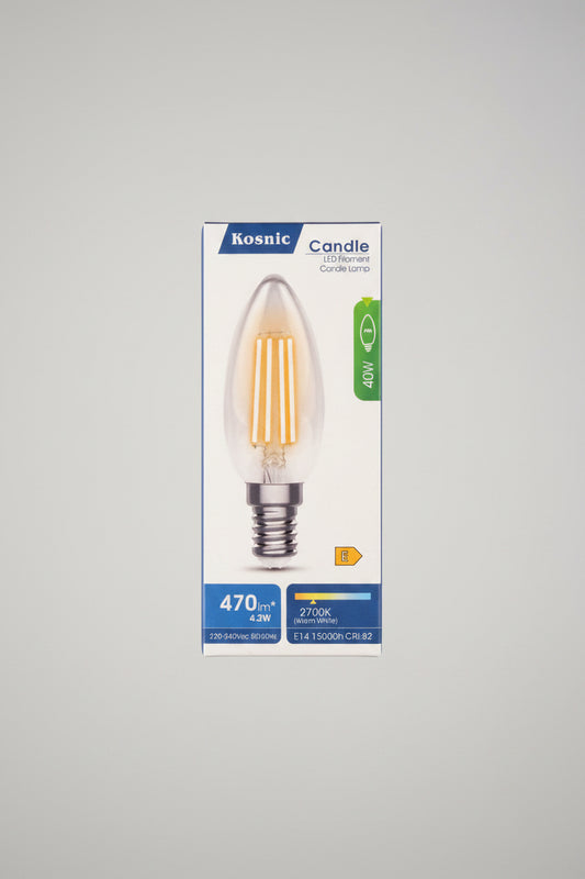 Candle LED Filament 470 Lumens 4.2W Warm White