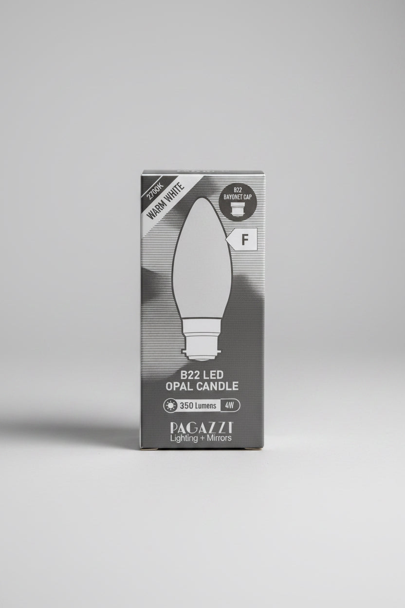 B22 LED Opal Candle 350 Lumens 4W Warm White