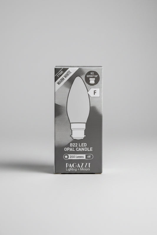 B22 LED Opal Candle 350 Lumens 4W Warm White