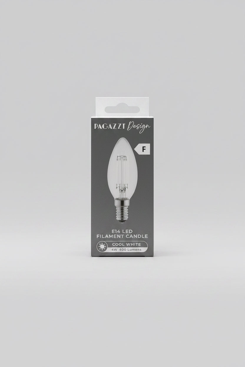 E14 LED Filament Candle 400 Lumens 4W Cool White