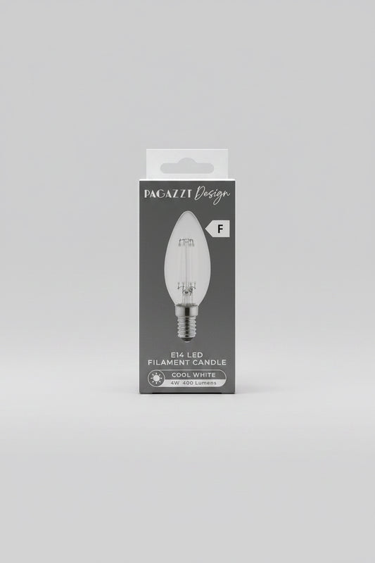 E14 LED Filament Candle 400 Lumens 4W Cool White