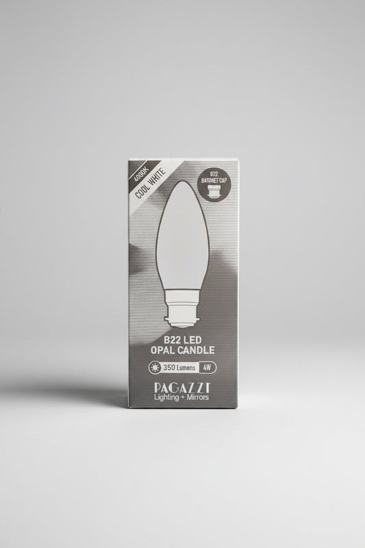 B22 LED Opal Candle 350 Lumens 4W Cool White