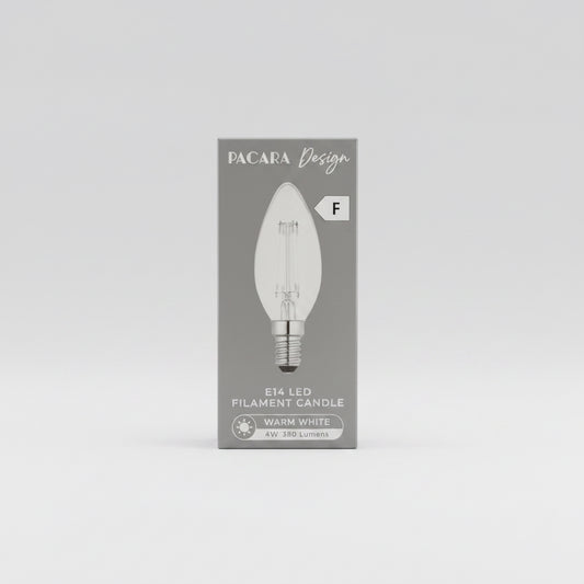 E14 LED Filament Candle 380 Lumens 4W Warm White