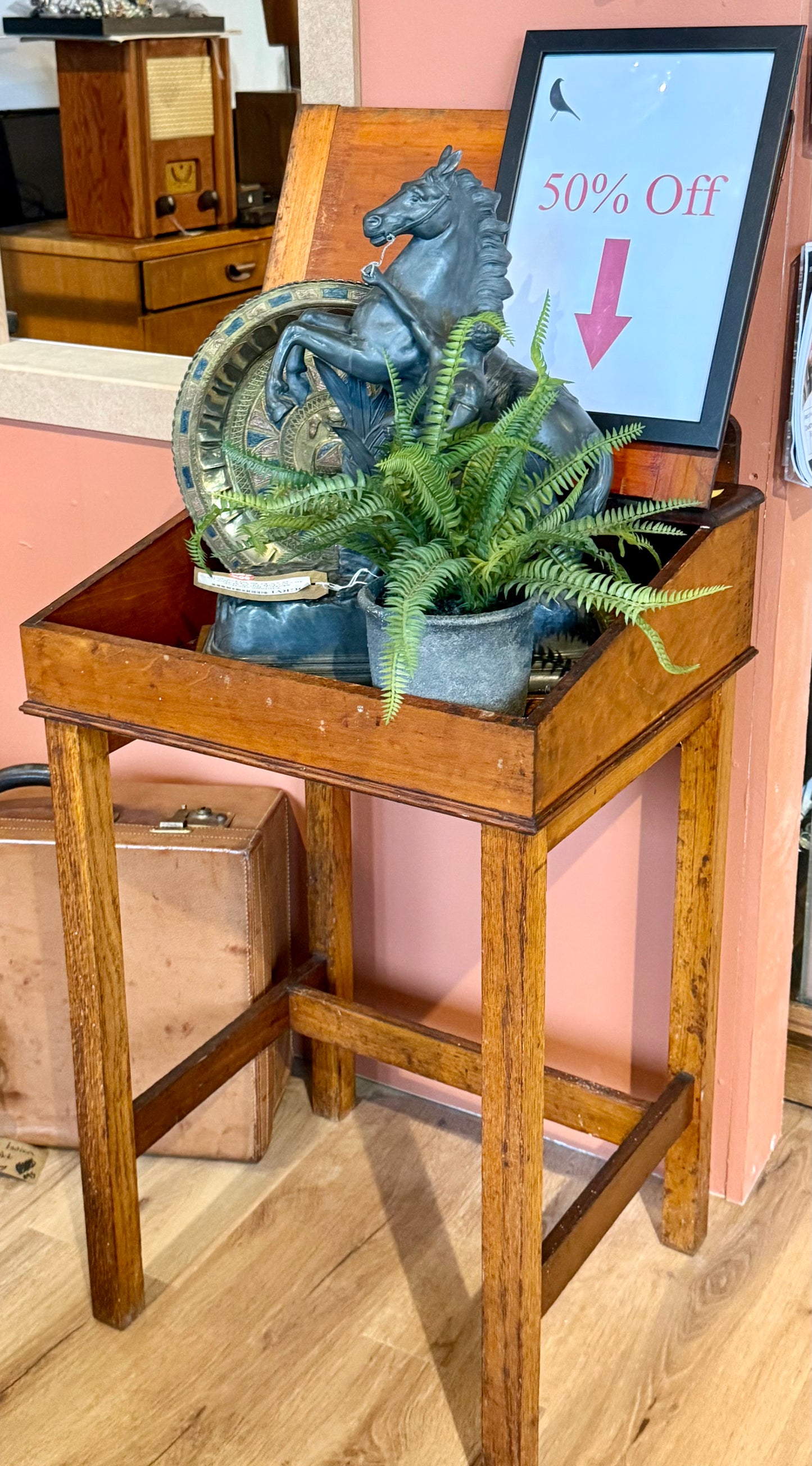 Vintage oak school desk