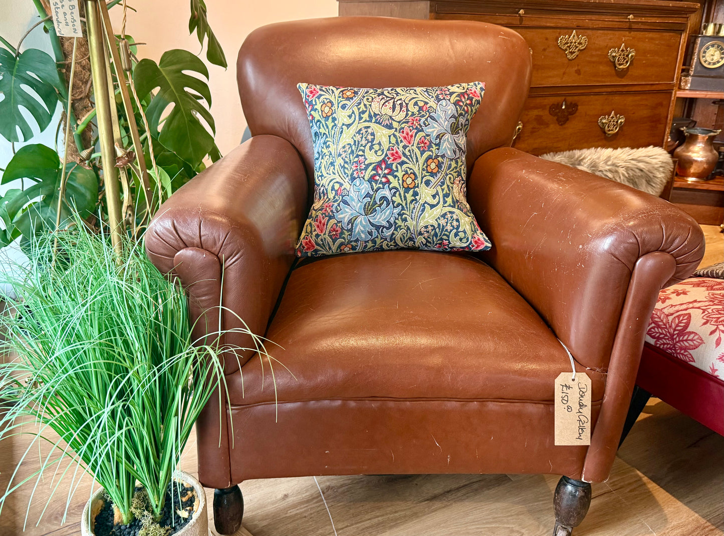 Vintage brown leather armchair