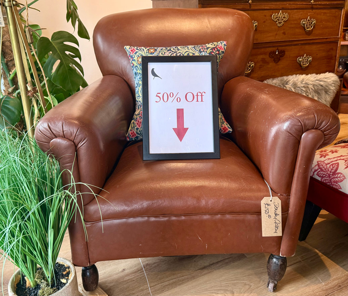 Vintage brown leather armchair