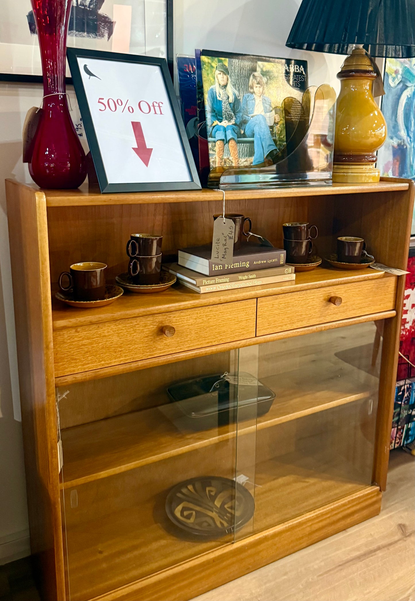 Vintage teak bookcase / cabinet
