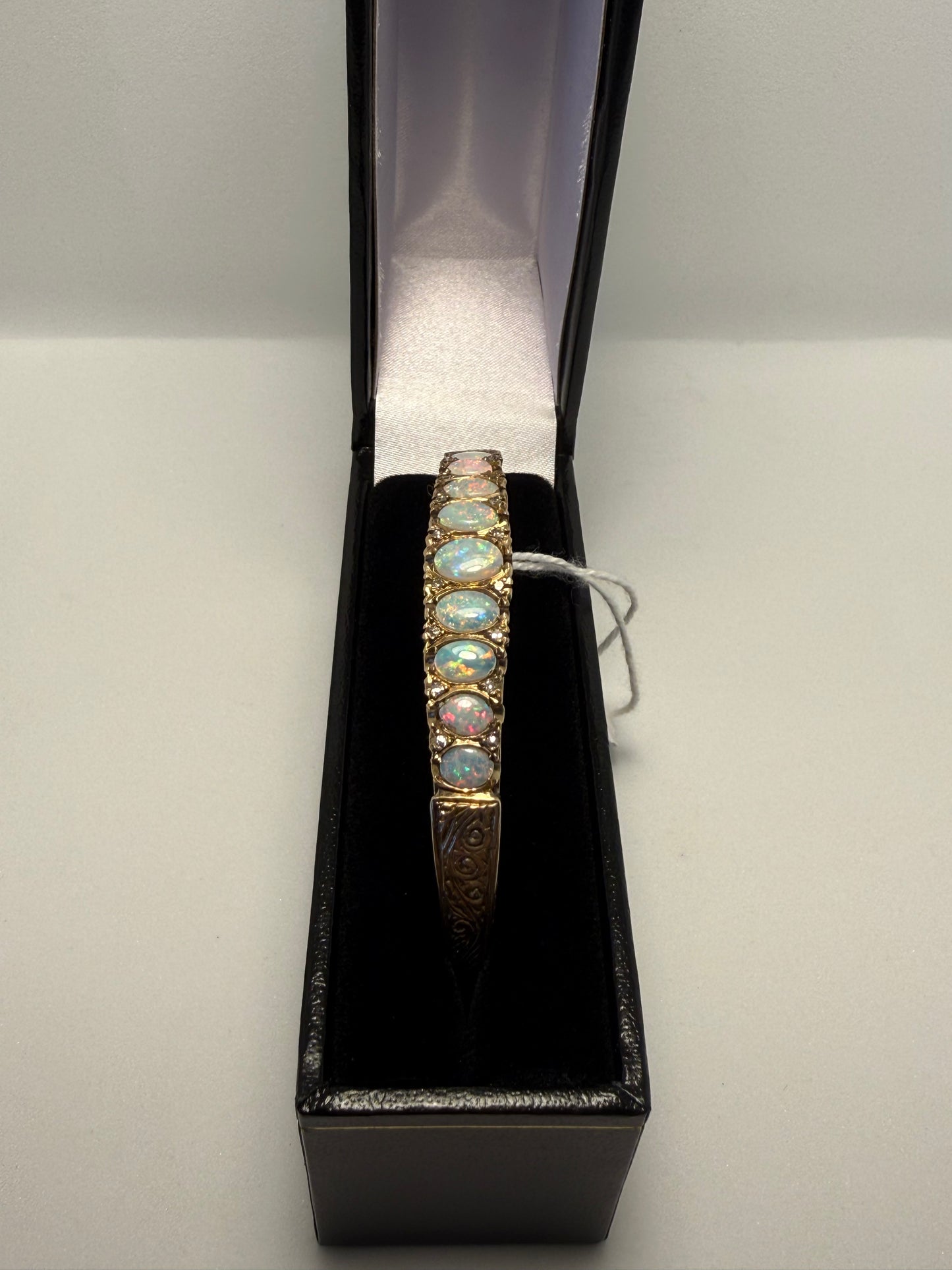 9ct Gold, Dimond & Opal Bangle