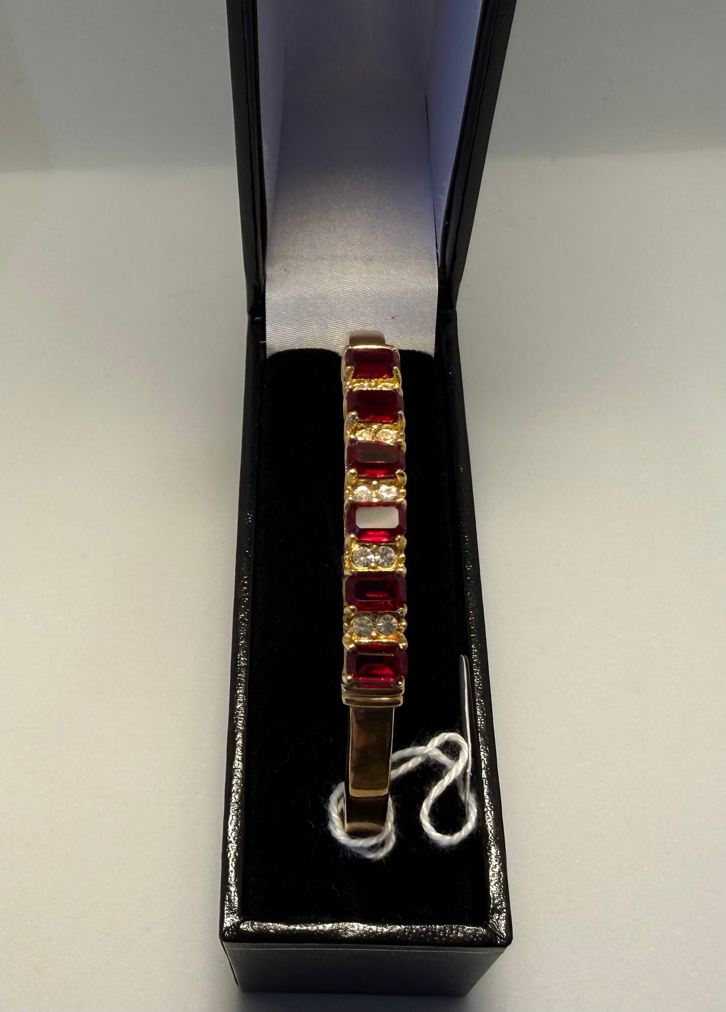 Gold Tone Red Gem Bangle