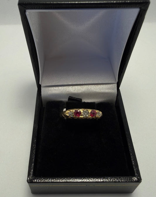 14ct Gold, Ruby & Diamond Ring