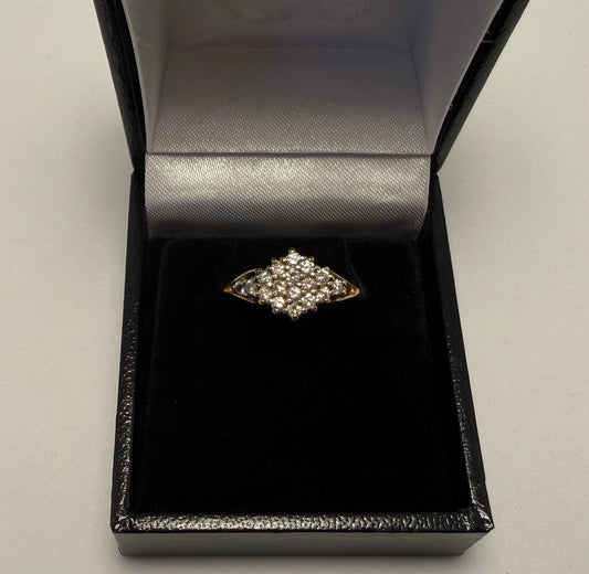 14ct Gold & Diamond Cluster Ring