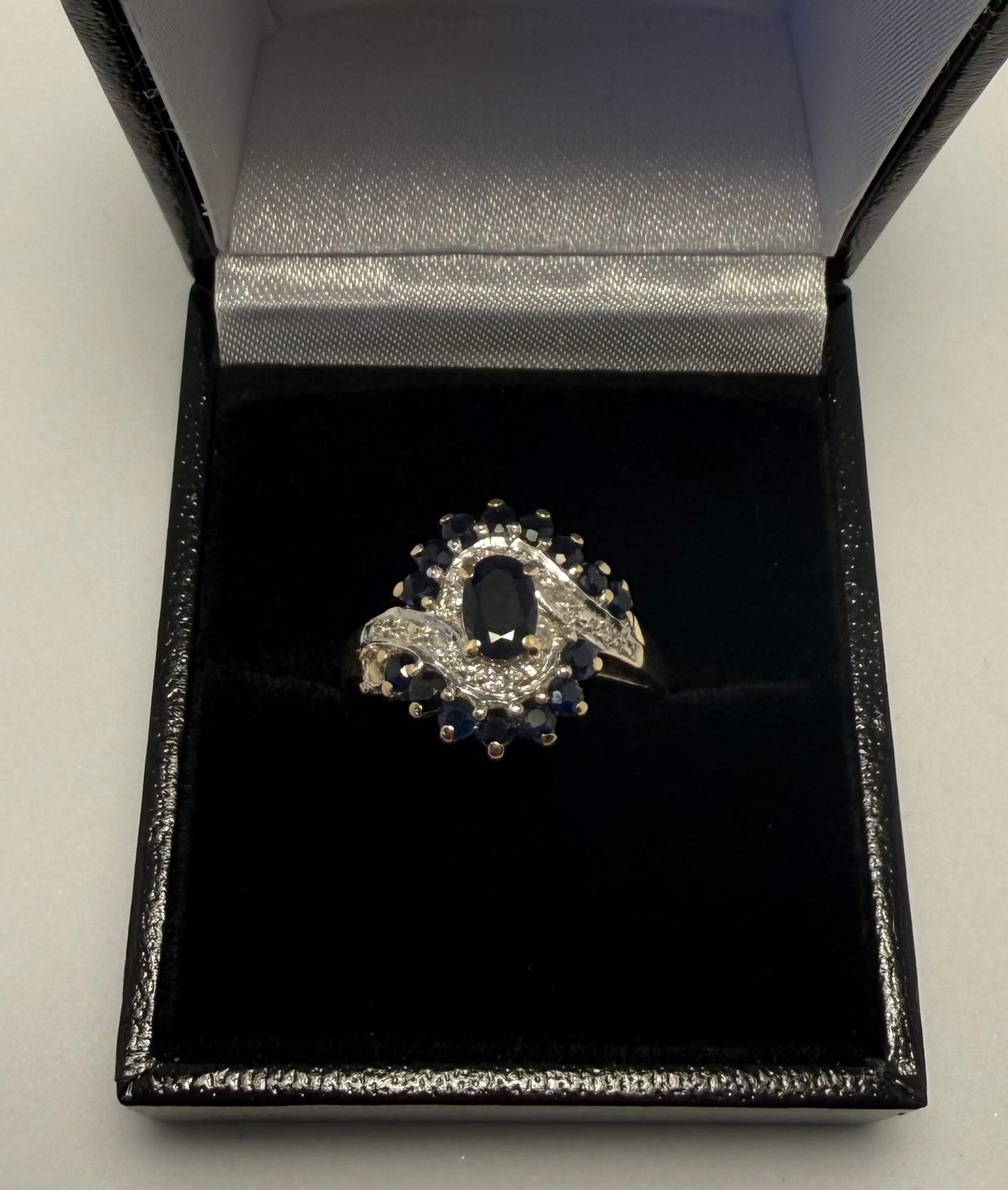 9ct Gold & Dark Blue Sapphire Ring