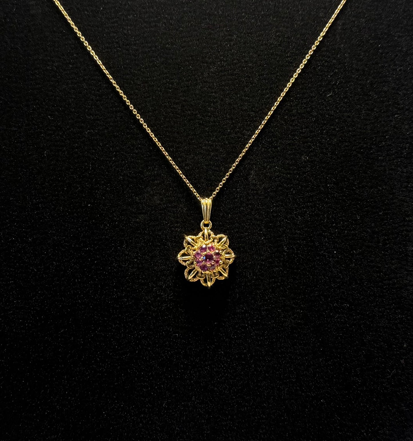 14ct Gold & Ruby Necklace