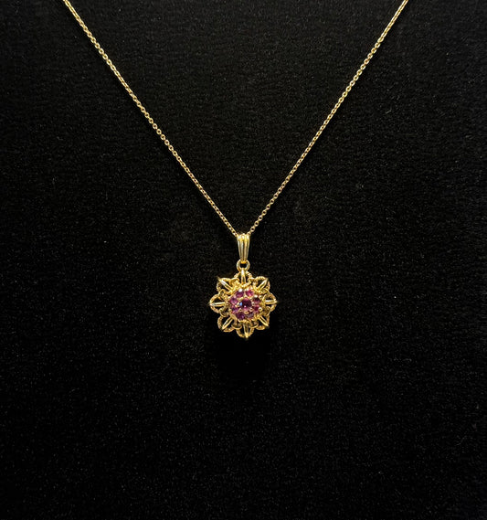 14ct Gold & Ruby Necklace