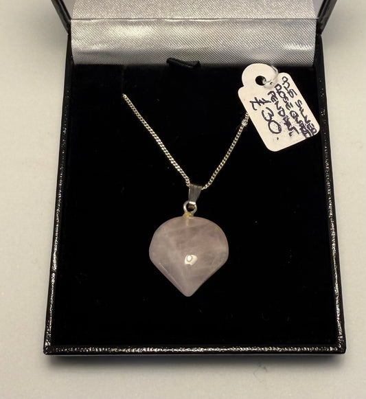 935 Silver & Rose Quartz Pendant