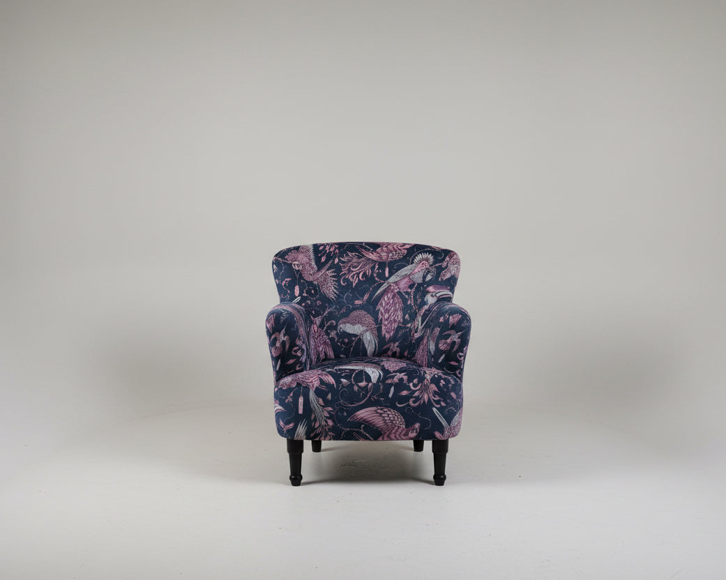 Purple animal print armchair