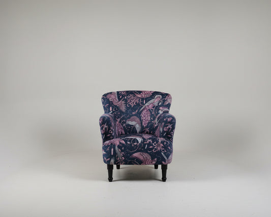 Purple animal print armchair