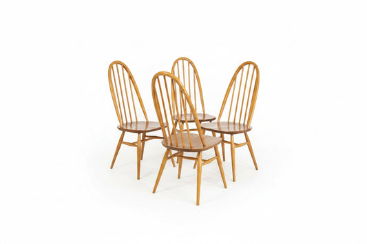 4x quaker chairs 2x black quaker chairs 1x ercol table