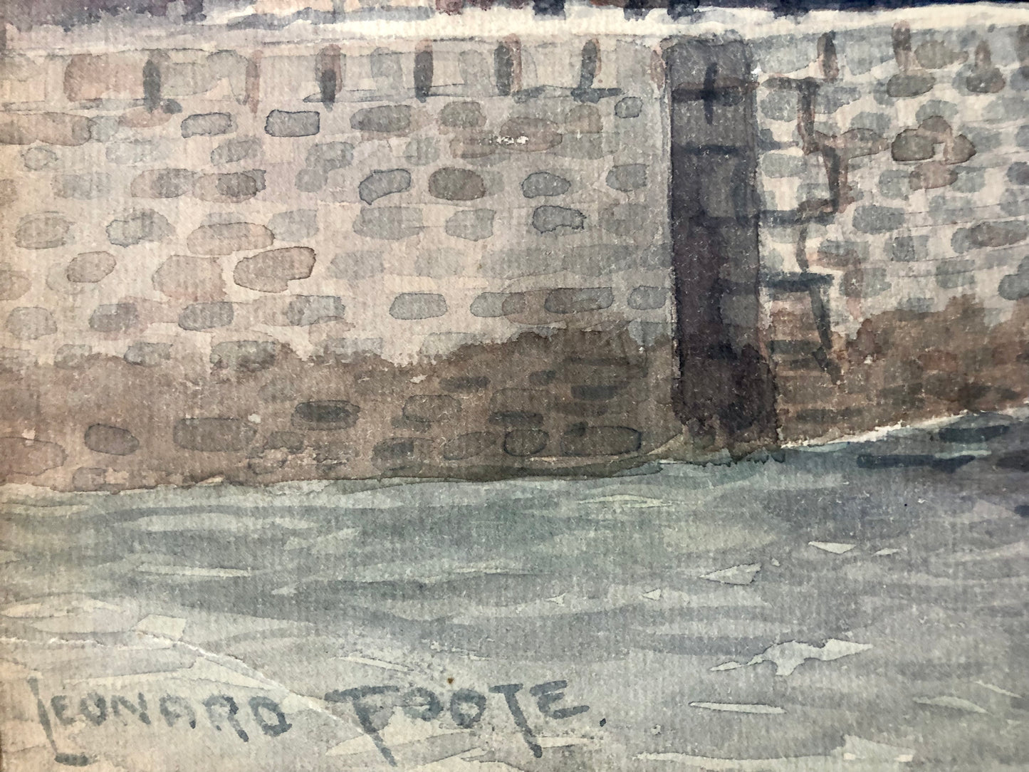 Original Water colour of Cardiff Docks by leonard Foote