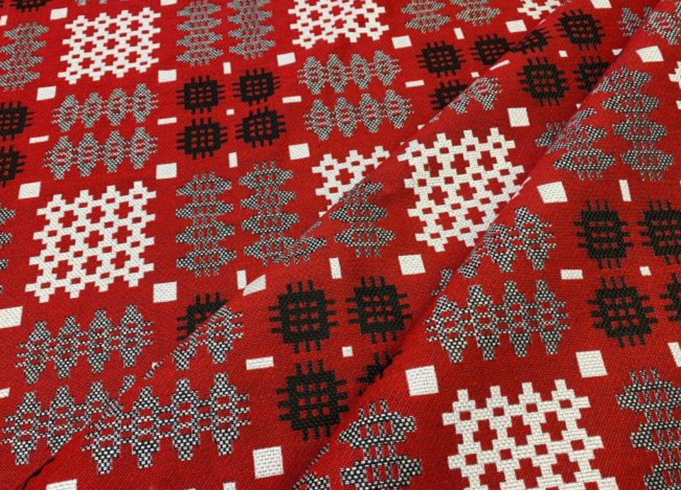 Mihangel - Red Welsh Tapestry Blanket / Throw or b