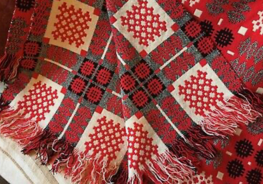 Mihangel - Red Welsh Tapestry Blanket / Throw or b