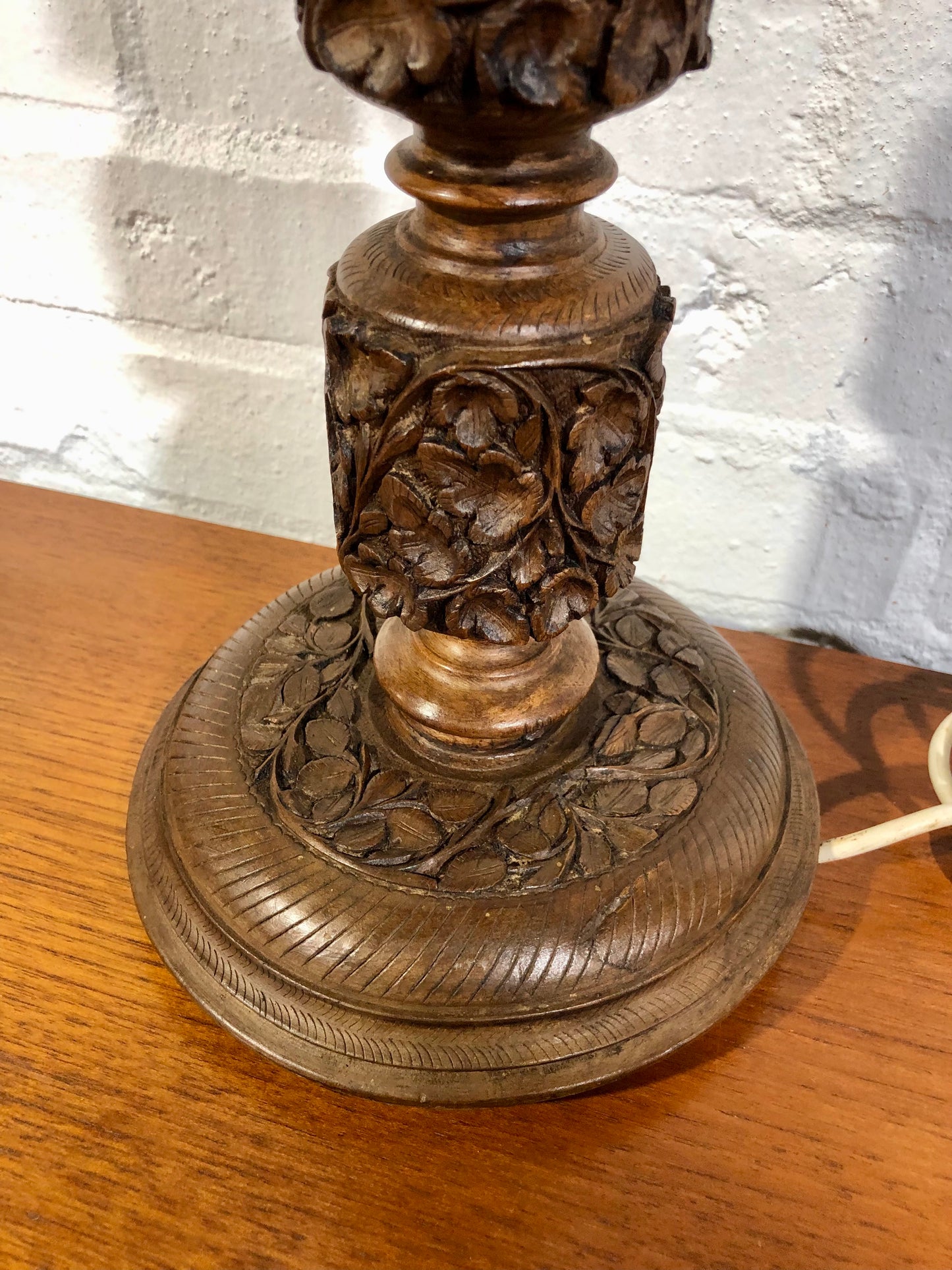 Hand Carved Vintage Wooden side light