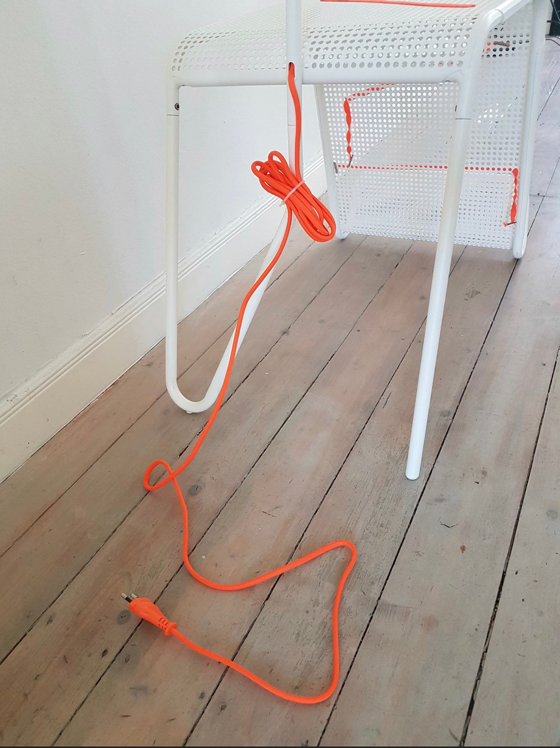 IKEA PS 2014 Side table with lighting white and contrasting orange cable