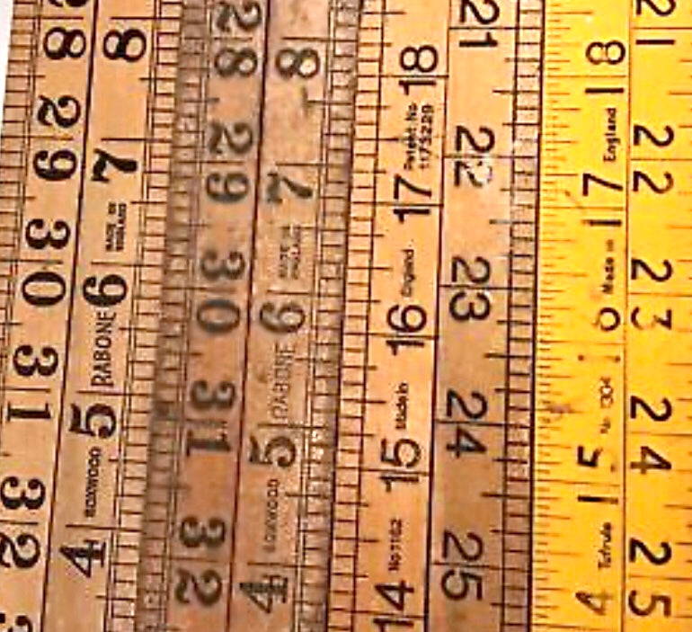 Rabone Chesterman Vintage wooden rulers.