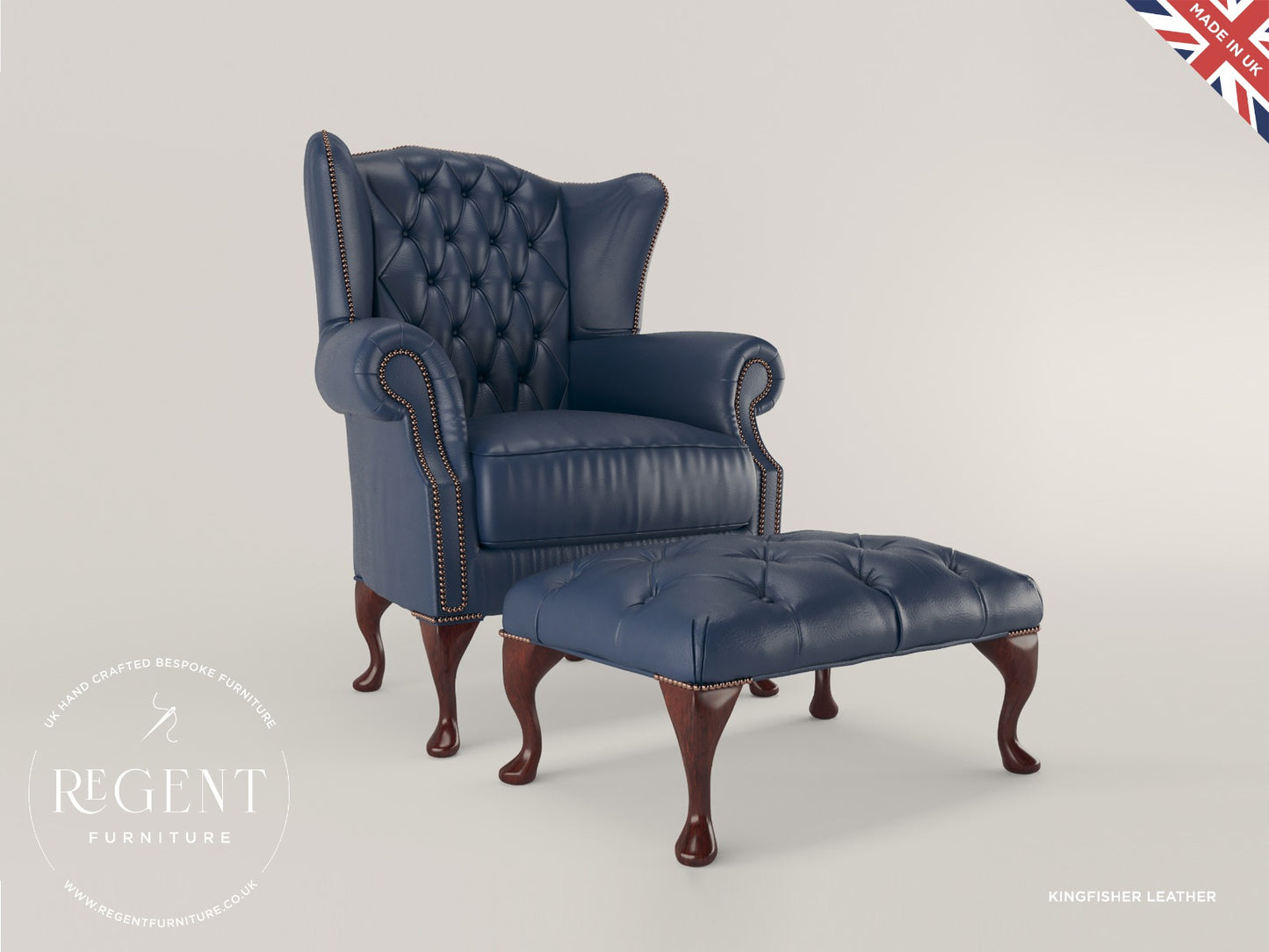 Regency Wingback Chair in Lakeside Blue