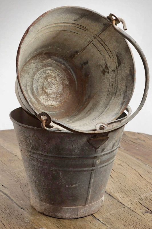 Galvanised Buckets and storage containers.