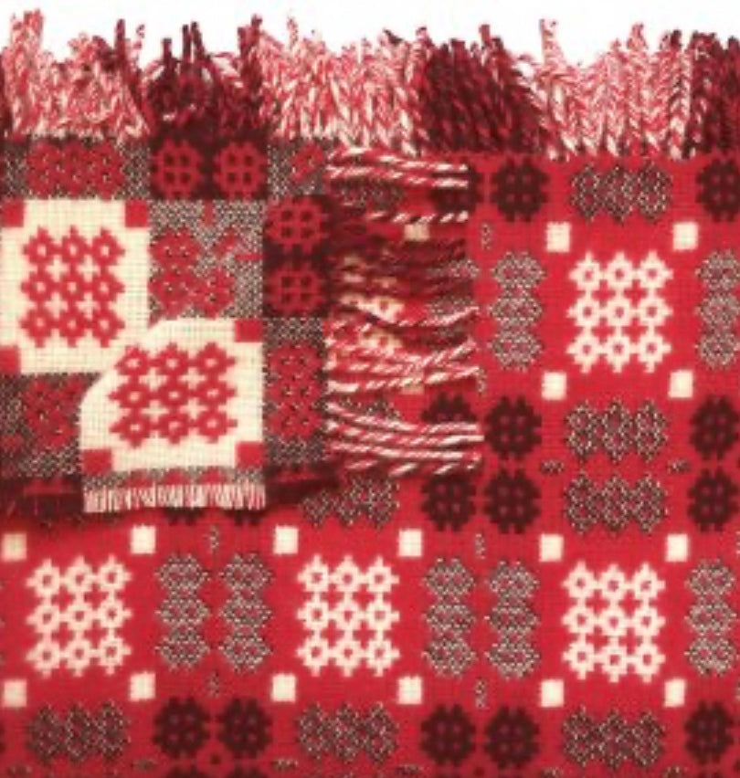 Mihangel - Red Welsh Tapestry Blanket / Throw or b