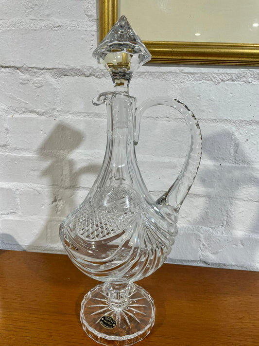 Superb Quality Bohemian Lead Crystal Claret Decanter