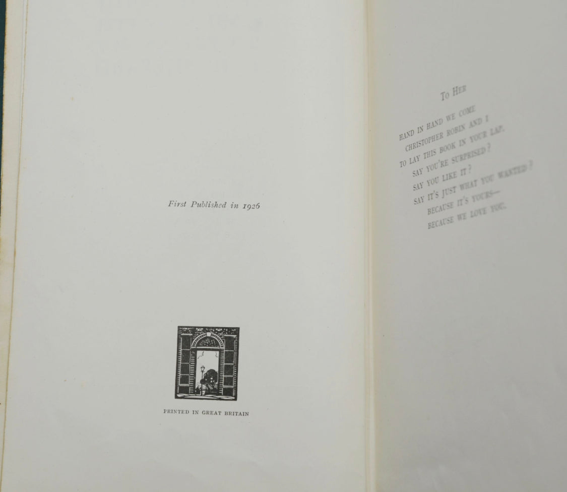 Winnie-The Pooh First edition published Oct 1926